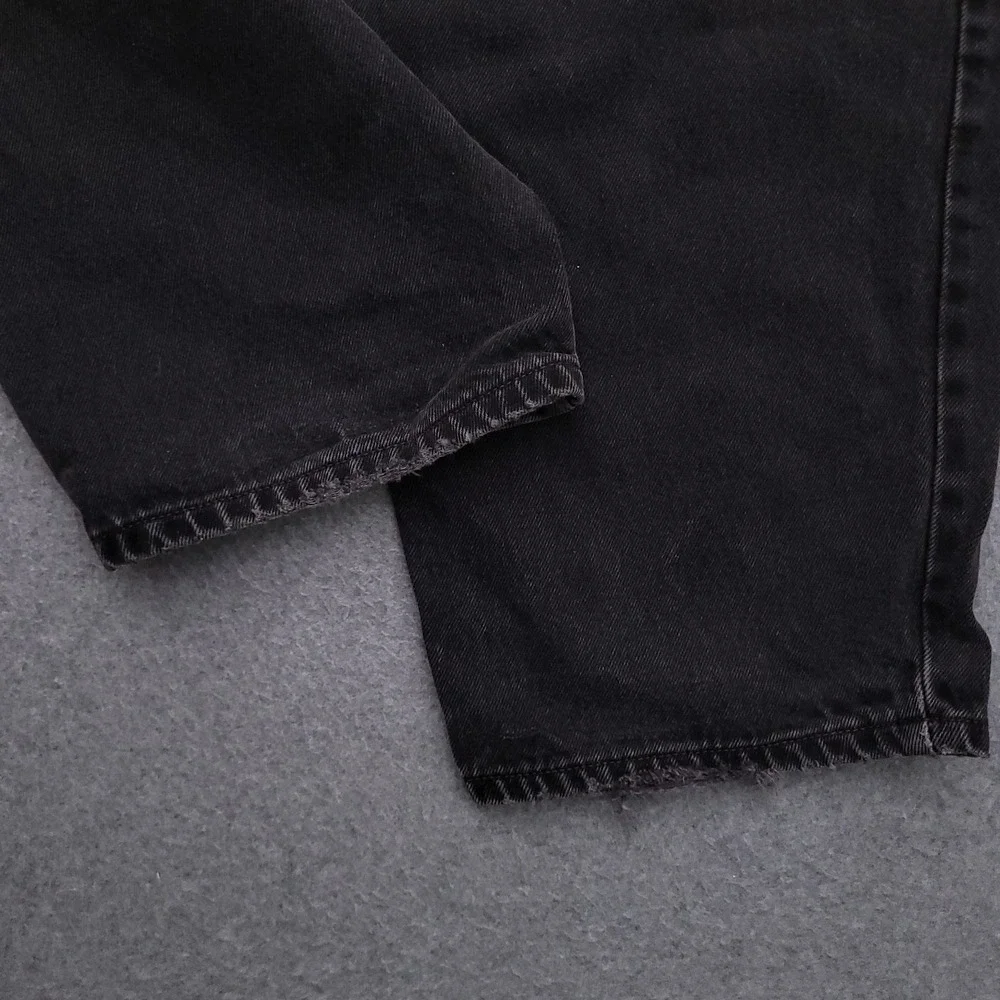 Levis 560 Jeans Mens 42x32 (40x31) Loose Fit Tapered Leg Black Distressed